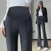 Stylish Maternity Flared Pants: Slim Fit, Tall & Comfortable Spring Suit Trousers with Slits