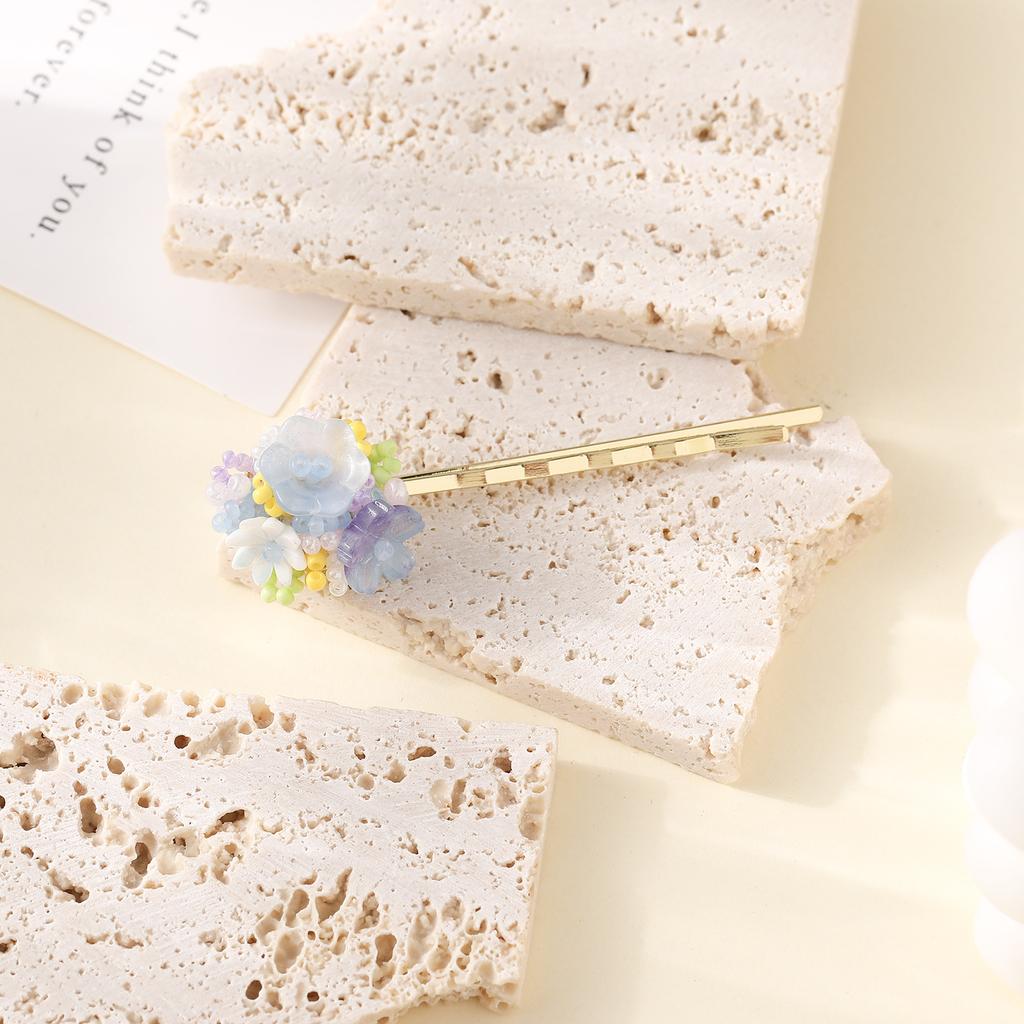 Crystal Hydrangea Flower Hairpin High Sense Fresh And Sweet One-Word Clip Women'S Fashion Hair Accessories