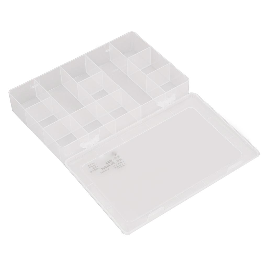 Clear Plastic Jewelry Box Organizer 12 Grids Divided Storage Container Case For Electronics Accessor