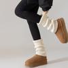 Winter Fashion Boot Socks, Cozy White Slouchy Knit Cuffs to Style Your Snow Boots, Versatile Leg Warmers for Cold Weather