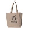 WACHIFIELD T2O Ljus tvättad kanvasväska, 16L, Kattdesign, Stor för kvinnor, Miljöväska, Shoppingväska, Axelväska, Bomull, WTWE-03A, Beige