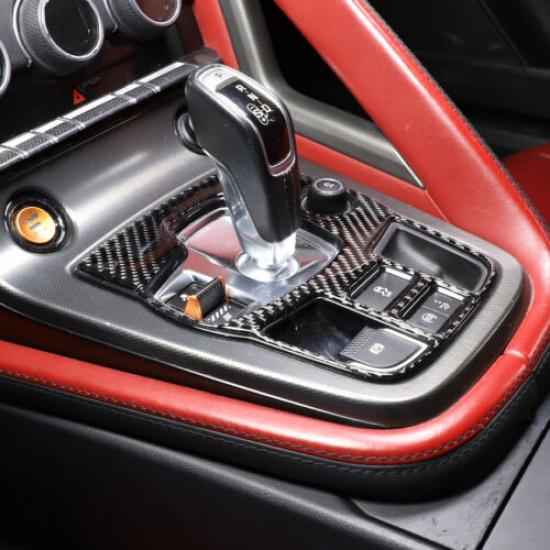 Carbon Fiber Center Console Trim Cover Sticker Fit For Jaguar F-TYPE 2013-