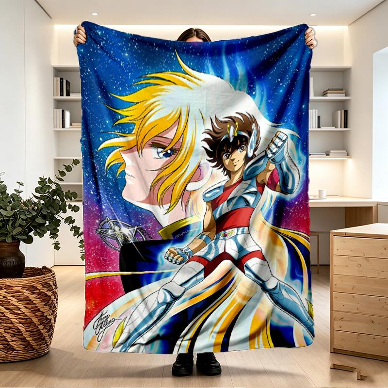 Saint Seiya Print Blanket - Soft & Comfortable, for Bedroom, Travel, Sofa, Home Decoration - Birthday Christmas Gift for Friend