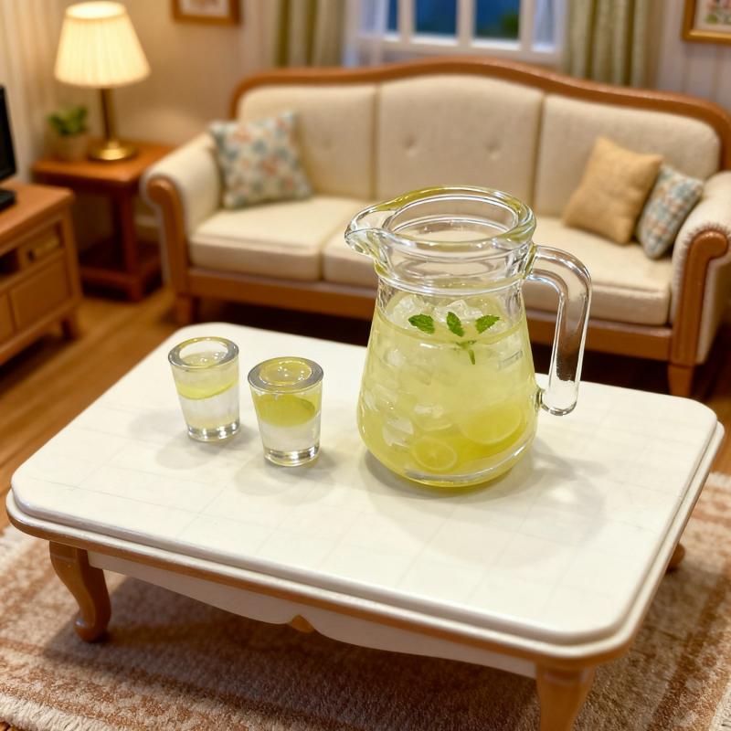 3/4Pcs Dollhouse Miniature Food Simulation Summer Iced Lemon Tea Drink For Doll House Furniture Living Room Scene Model Ornament