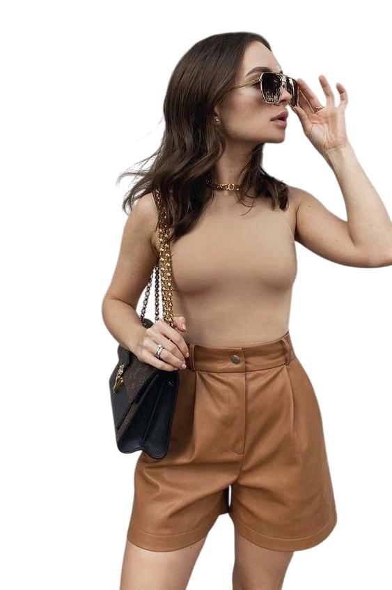 

Загар Вечеринка Посадка Дизайнерские Брюки Коктейль Женские Стильные Шорты Натуральная Кожа 3XL дубильная кора