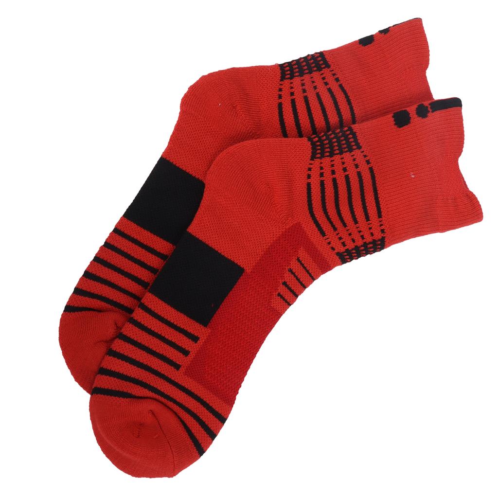 1 Pair Cotton Sports Socks Men Thicken Basketball Breathable No Sweat Running SocksRed