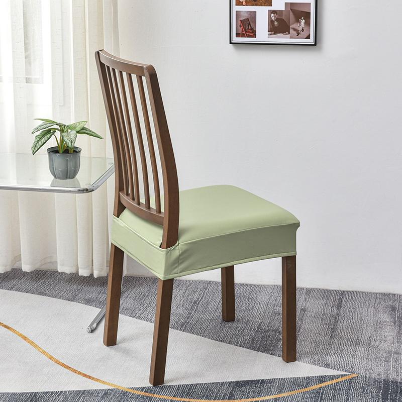 Elastic Square Chair Cover Waterproof PU Leather Home Dining Chair Seat Cover Decor Dust Slipcover Stool Cushion Removable