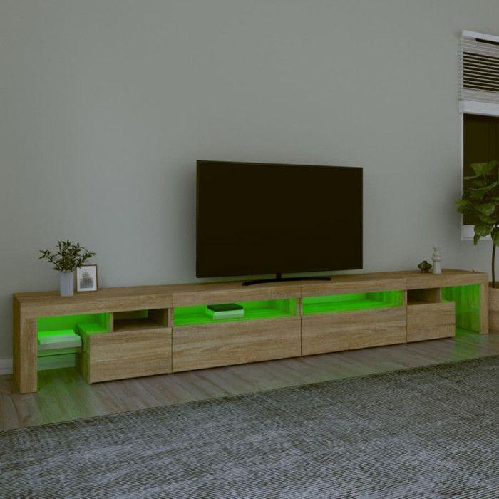 VidaXL TV Stand with LED Lights Entertainment Center Storage Media Console Living Room Furniture Home 3152804