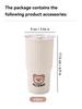 WORTHBUY Cute Bear Plastic Water Cup Large Capacity Water Bottle Travel Leak-proof Tumbler With Lid Portable Milk Coffee Cups