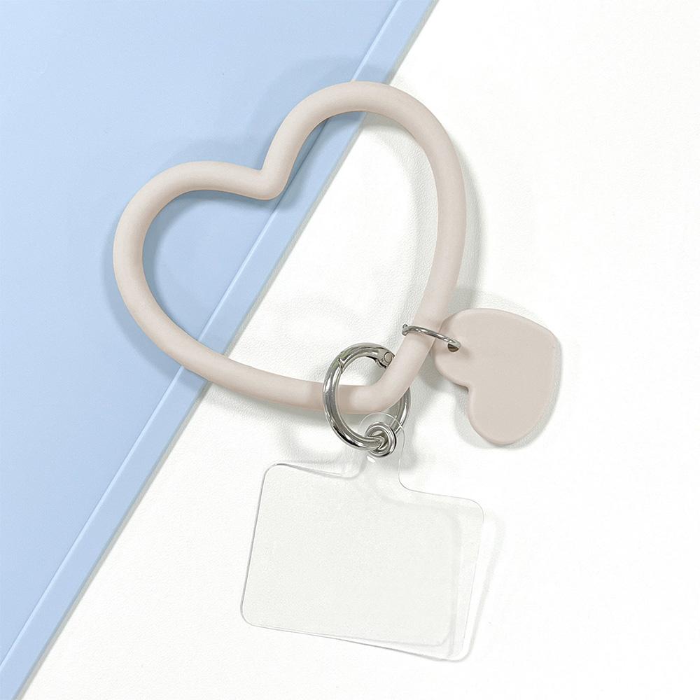 Heart-shaped Silicone Bracelet Keychain Portable Mobile Phone Strap Silicone Bracelet Anti-fall Wrist Strap