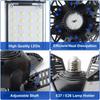 LED Garage Light with 5/8/10 Adjustable Panels Super Bright E27/E26 Ceiling Lighting Work Light for Basement Workshop Warehouse