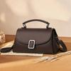Lychee Pattern Square Buckle Flip Handbag Women's Shoulder Bag