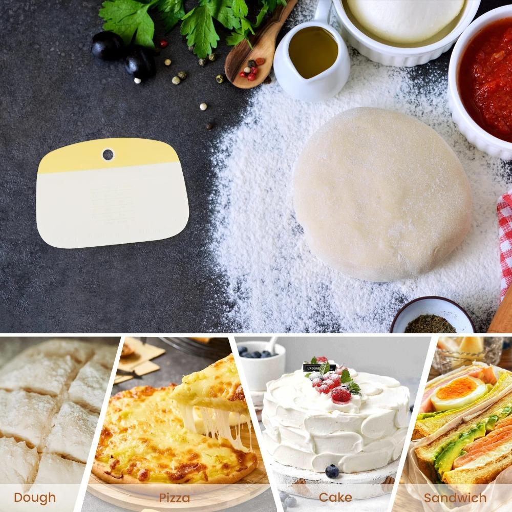 2PCS Multipurpose Dough Pastry Cutter Plastic Food Scrapers Kitchen Gadgets Bench Scraper  Cake
