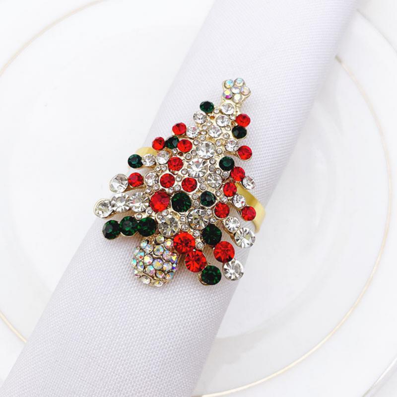 Napkin Tissue Rings Christmas Holder Table Decoration Xmas Metal Snowflake Reindeer Coconut Wedding Banquet Hotel Supplies 2024