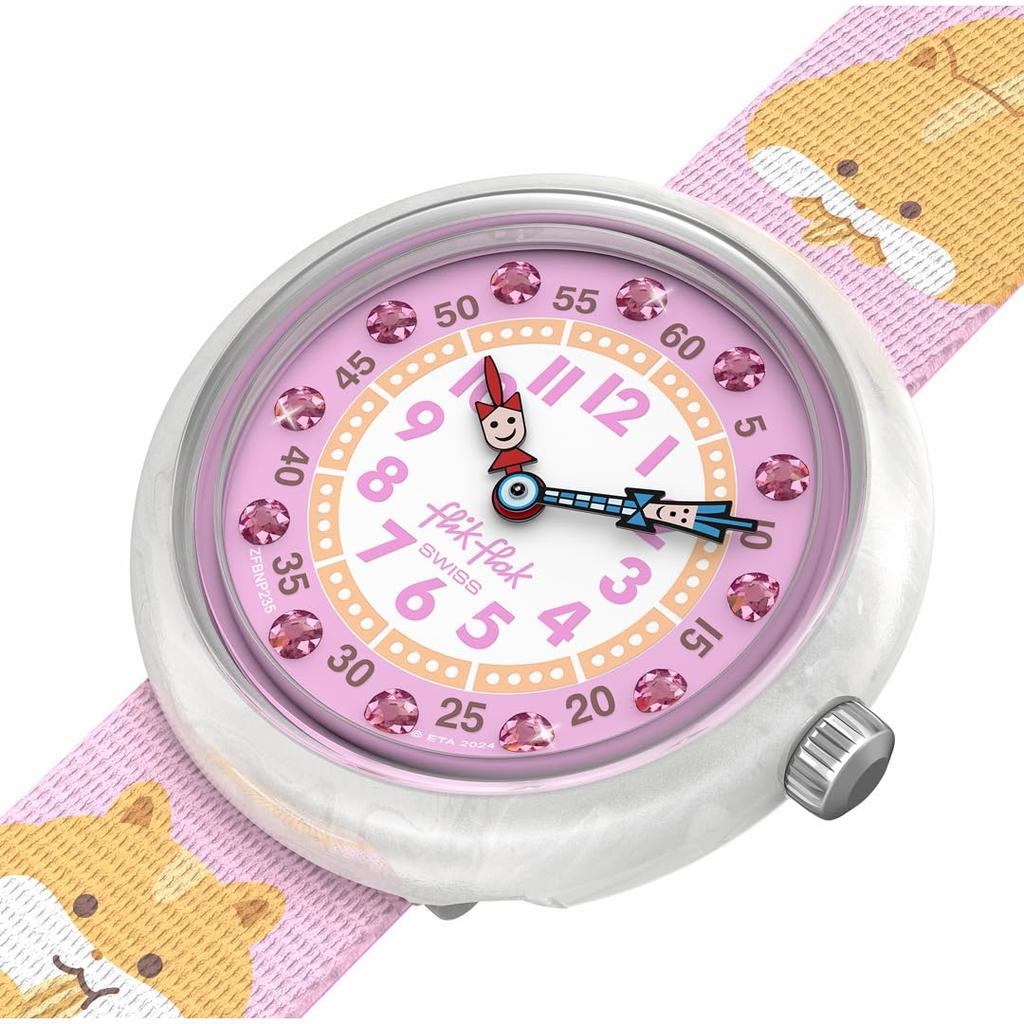 Wristwatch CUDDLY HAMSTER FBNP235 Girls Pink [Flick Flack] Kids'