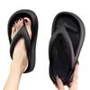 Women's Black Non-Slip Split-Toe Thick-Soled Flip-Flops for Indoor/Outdoor Wear