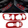 2Pcs Red Carbon Fiber Window Control Cover Trim For Chevrolet Corvette C5 Left