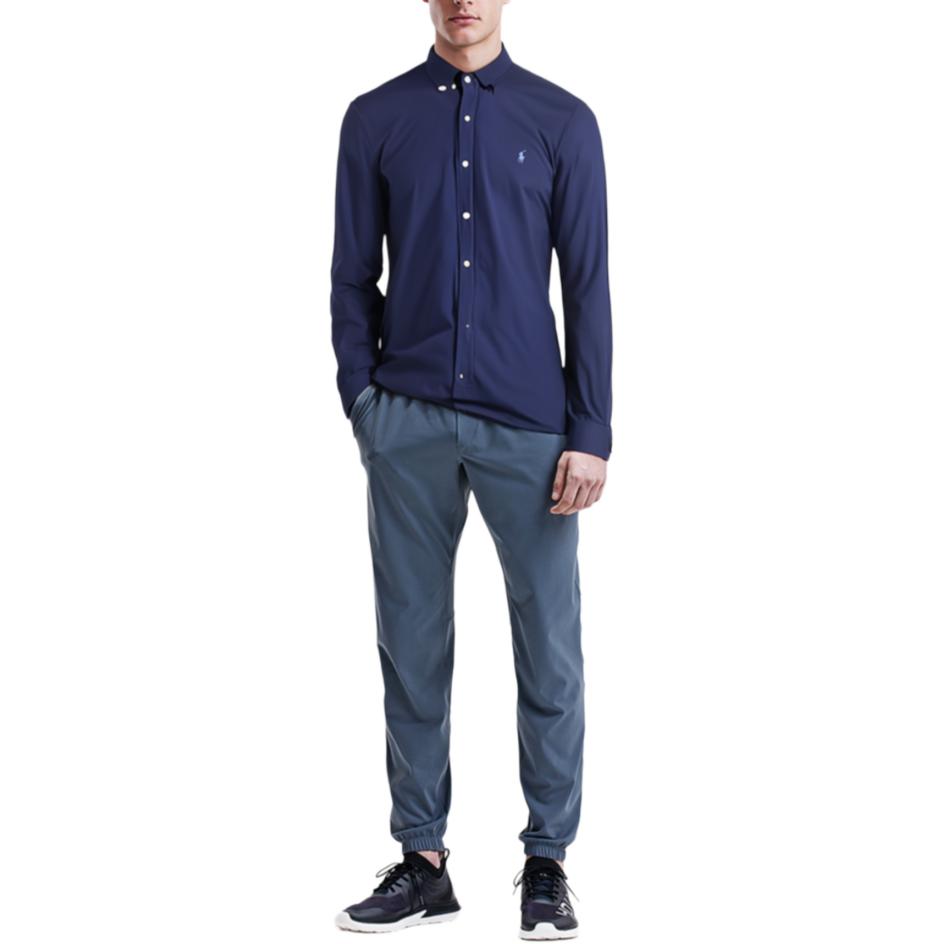 Polo Ralph Lauren Solid Color Button Down Long Sleeve Shirt Men Shirts Blue 710832480001093-001