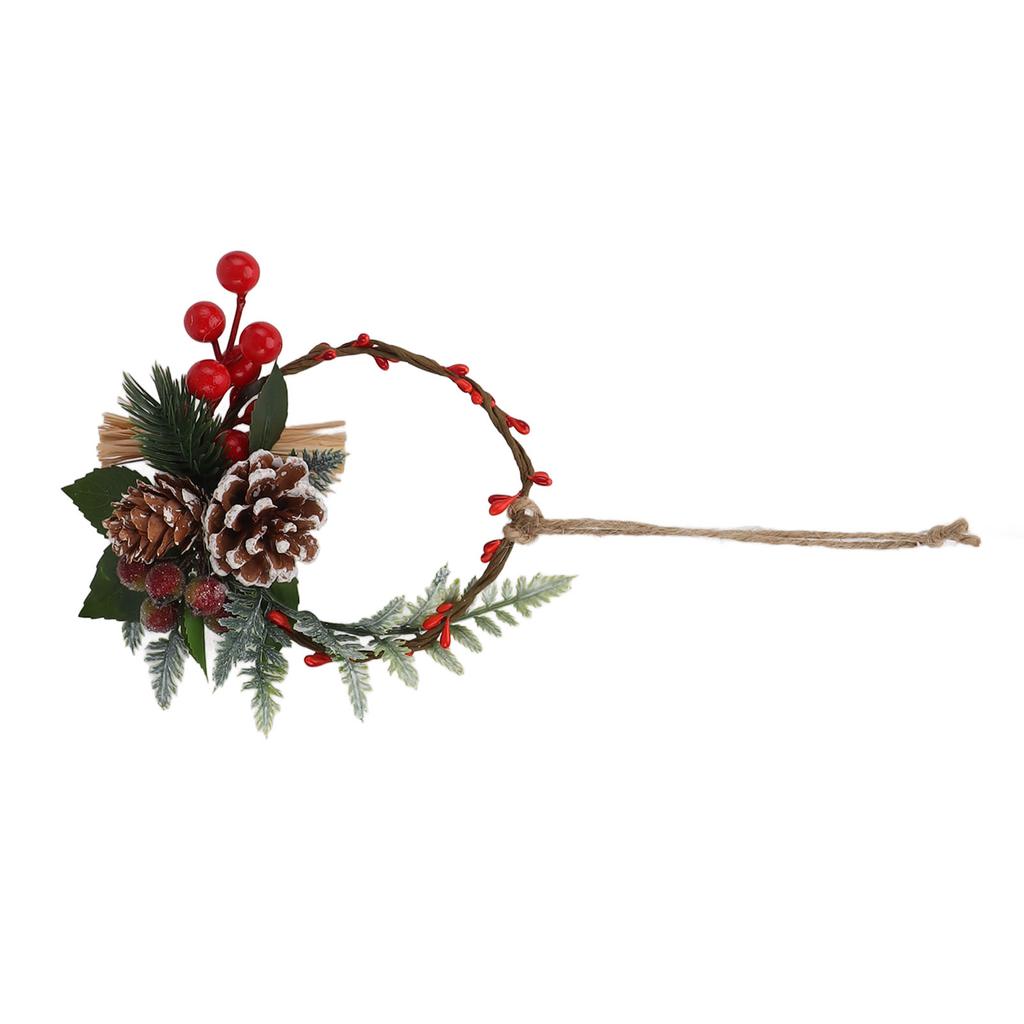 Christmas Hanging Decorative Wreath Handmade Unique Pine Cone Wall Decoration for Birthday Holiday