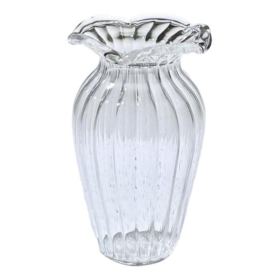 Yousheng Mini Glass Flower Figurine Handmade Faux Crystal Transparent Flower Bouquet Collectible Hand Blown Table Ornament for Mother's Day Birthday