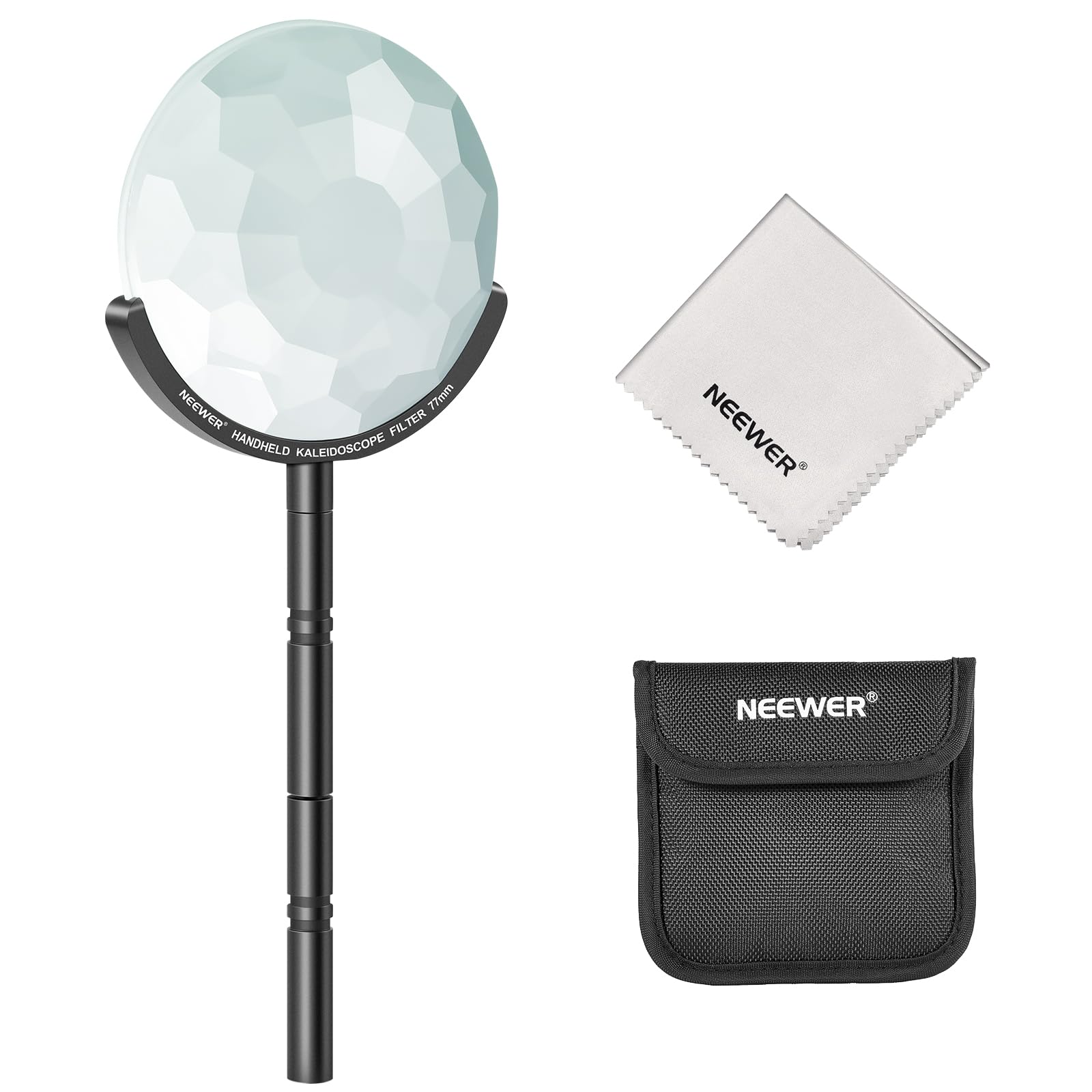 

NEEWER 77mm Handheld Kaleidoscope Prism Lens Glass Prism Camera Lens Effect Filter with Multiple Variable Number of and Detachable Handle for SLR