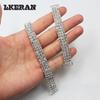 100%New 16/11cm Auto Shrink Three-rows Rhinestone Chain Bikini Connectors Rings Bukcles Clothing Decoration for Women 2Pcs/Lot
