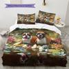 Two Boxer dogs Pattern Bedding Home Decoration Birthday Gift (1 * duvet cover + 2 * pillowcase, without core)