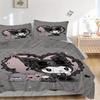 3pcs Sanrio Love Kuromi Bedding Set, Including 1 Quilt Cover and 2 Pillow Shams,Soft and Comfortable Home Bedroom.S077