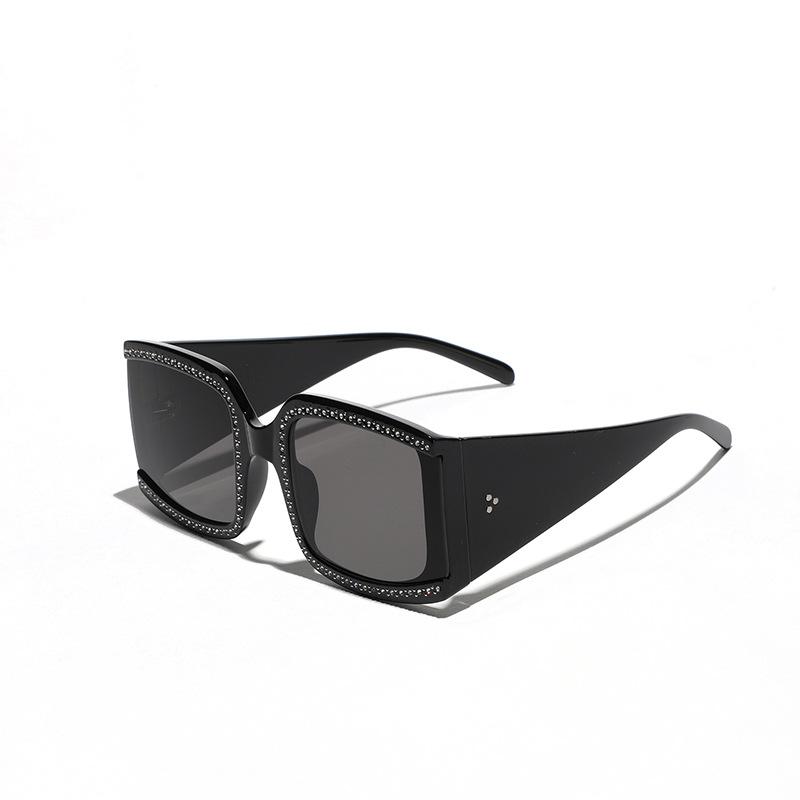 Glasses Oversized Frame Sunglasses Men, Diamond-Encrusted Leopard Print High-End Square Sunglasses Women