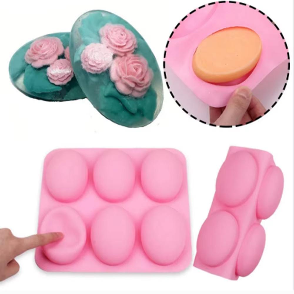 Oval Silicone Baking Mold Multifunctional Cake Baking Pan DIY Soap Making Supplies Easy To Demold and Clean Handmade Tools