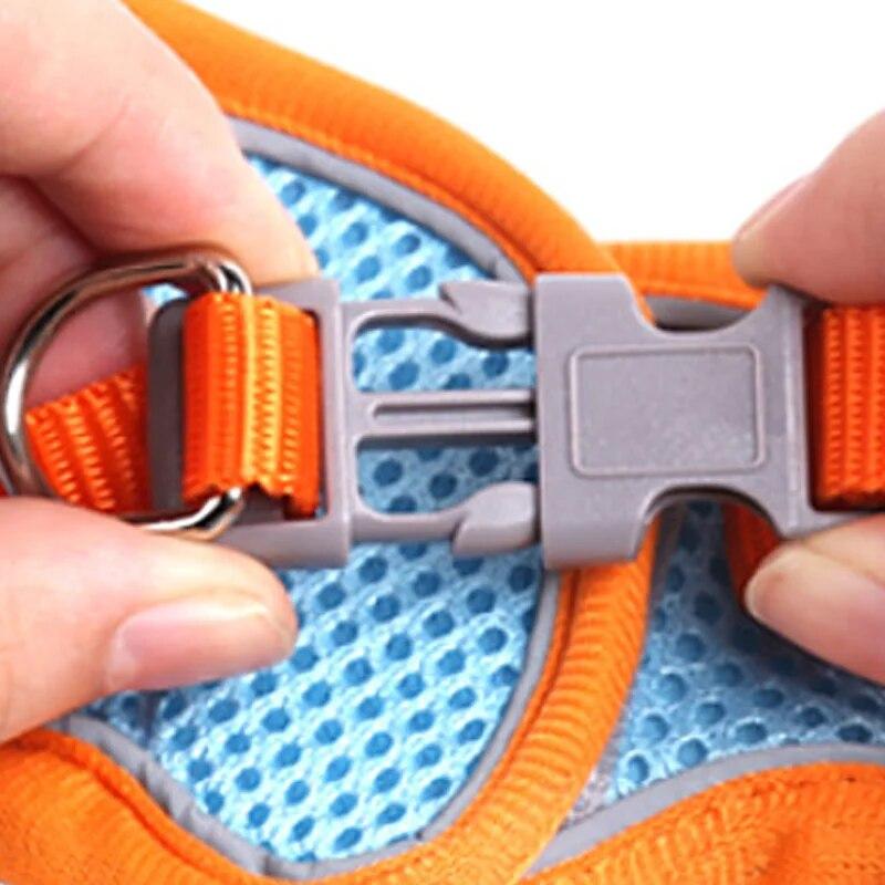 Pet Dog Harness with Leash Outdoor Reflective Breathable Harness Traction Rope for Dog Cat Durable Adjustable Walking Harness for Small Medium Pets