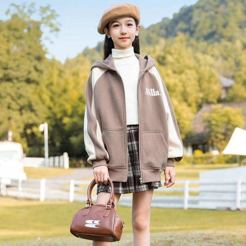 Girls' Winter Thickened Casual Hooded Jacket