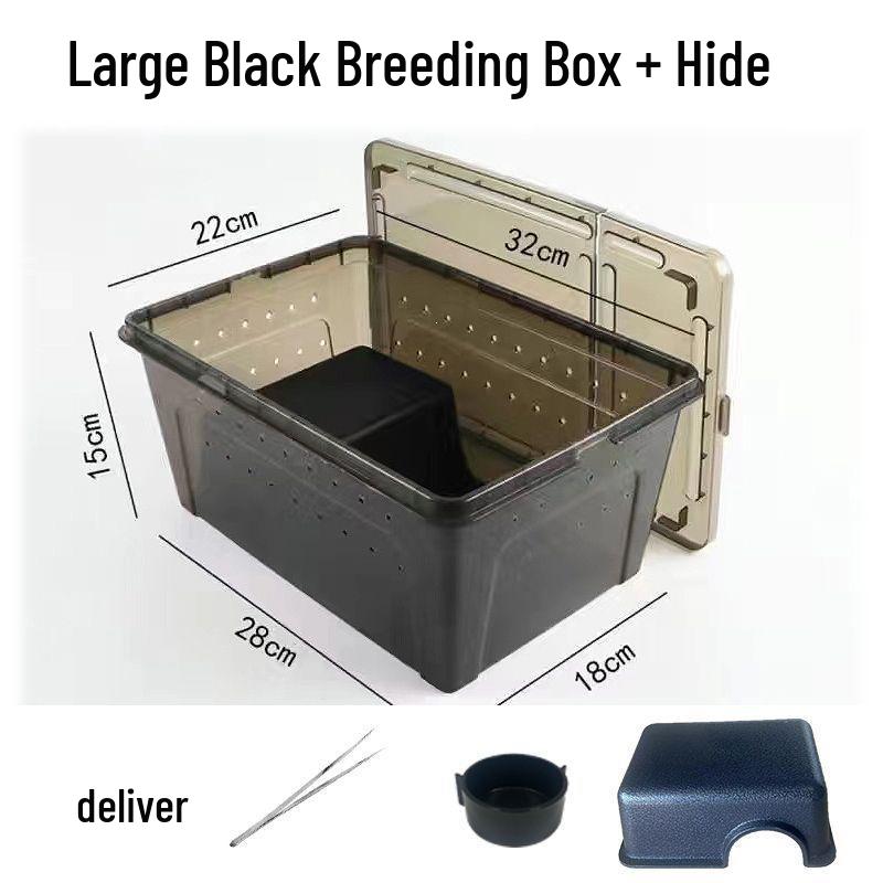 Large Reptile & Amphibian Terrarium with Hide for Snails, Spiders, Geckos, Frogs, and Turtles