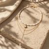 Layered Chain Necklace, Y Chain Long Necklace, Beaded Choker with Pendant, Elegant 3-Layer Necklace for Women Date Party Office Jewelry