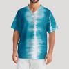Men's Printing Short Sleeve V-neck Working Blouse Chest Pocket Carer Top