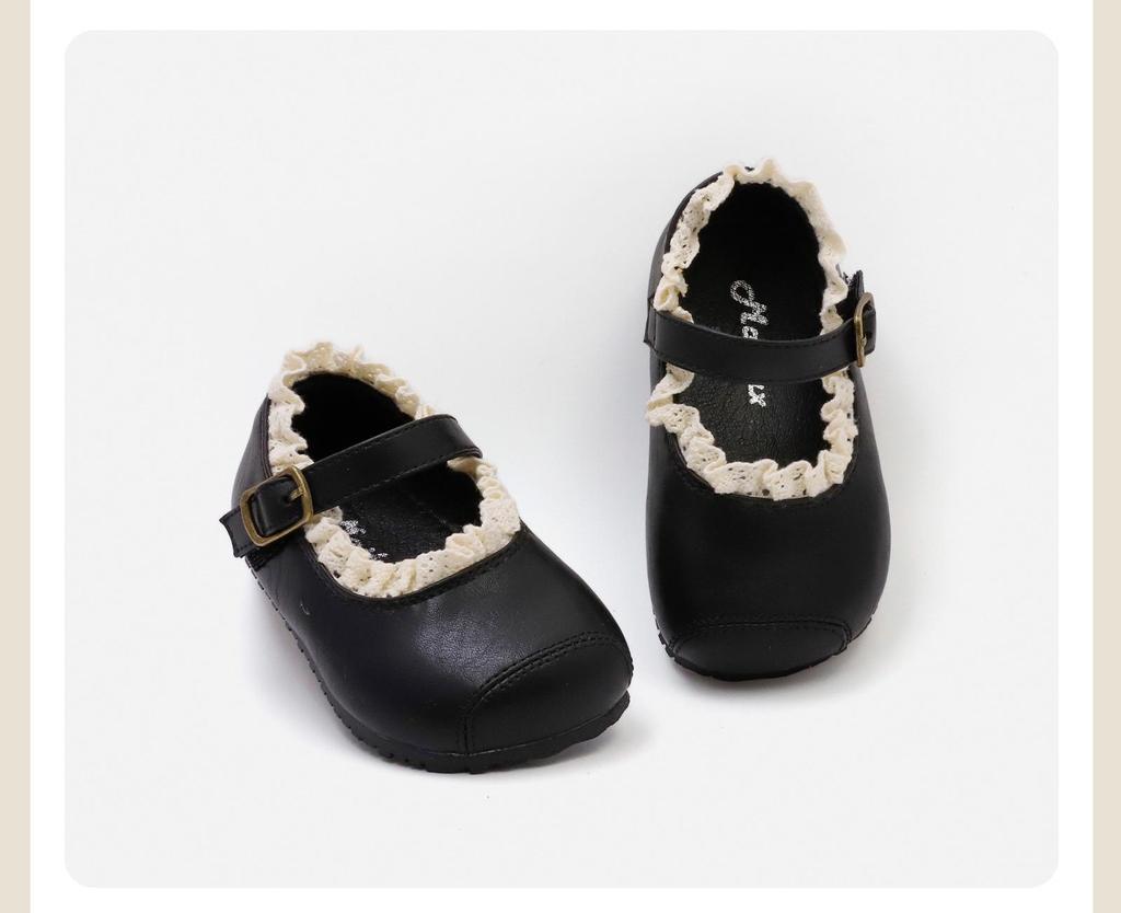 Frühling 2026 Kinder Mary Jane Schuhe aus Leder mit Spitzenbesatz - Rutschfest, Weiche Sohle Baby Prinzessinnen Stil