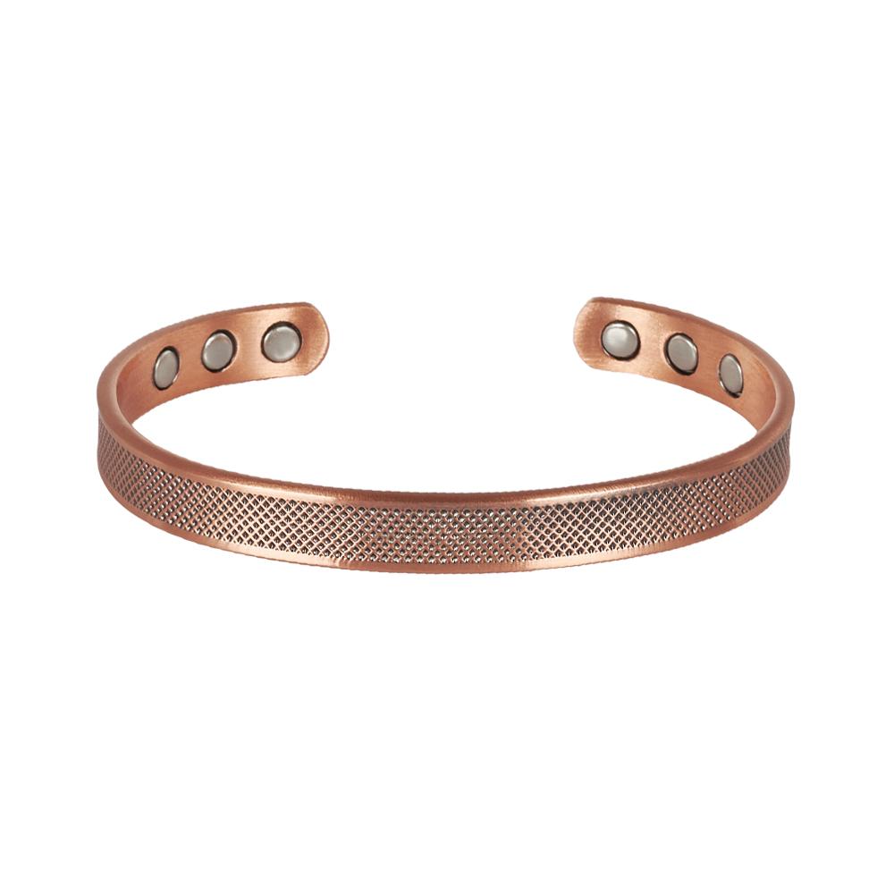 Vinterly Pure Copper Magnetic Bracelets Adjustable 8mm Knot Magnet Cuff Bangle Vintage Health Energy Jewelry Women Men Resizable