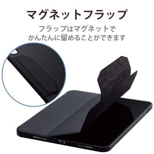 ELECOM iPad 10.9 10th Generation (2022 Model) Case Flap Case Antibacterial Soft Leather Apple Pencil Storage Black TBWA22RWVSA2BK
