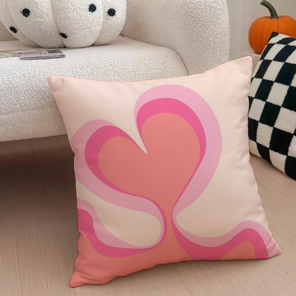Heart Shape Cushion Cover Throw Pillow Cover Hidden Button Durable Polyester Chair Cushion