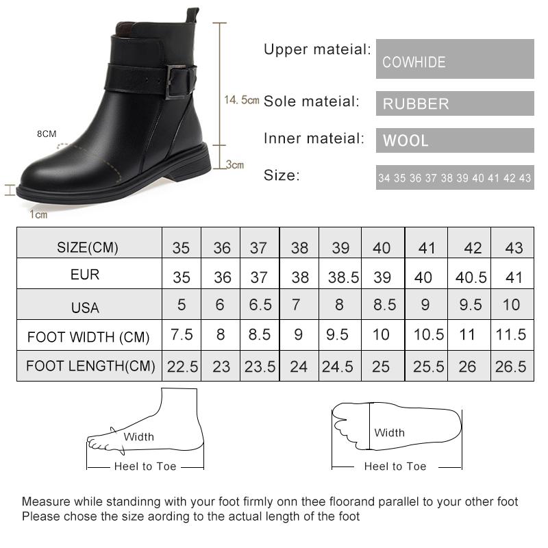 Fashion AIYUQI Women's Winter Boots 2025 New Genuine Leather Wool Warm Women's Short Boots Llarge Size 41 42 43 Women Motorcycle Boots