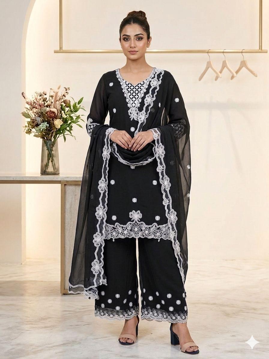 Desigenr Indian Pakistani Top Palazzo Suit Bollywood Wedding Wear Salwar Kameez