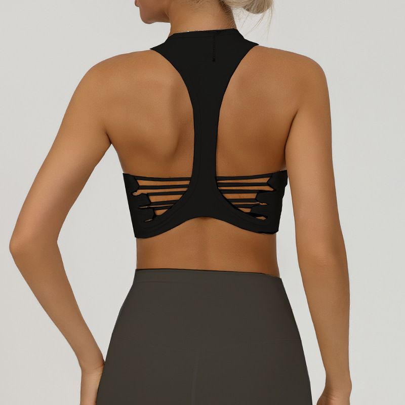 

Fashion Beauty Back Yoga Sports Bra Bar High Elastic Quick-Drying Running Dance Training Workout Bra Shockproof Push-up Black L