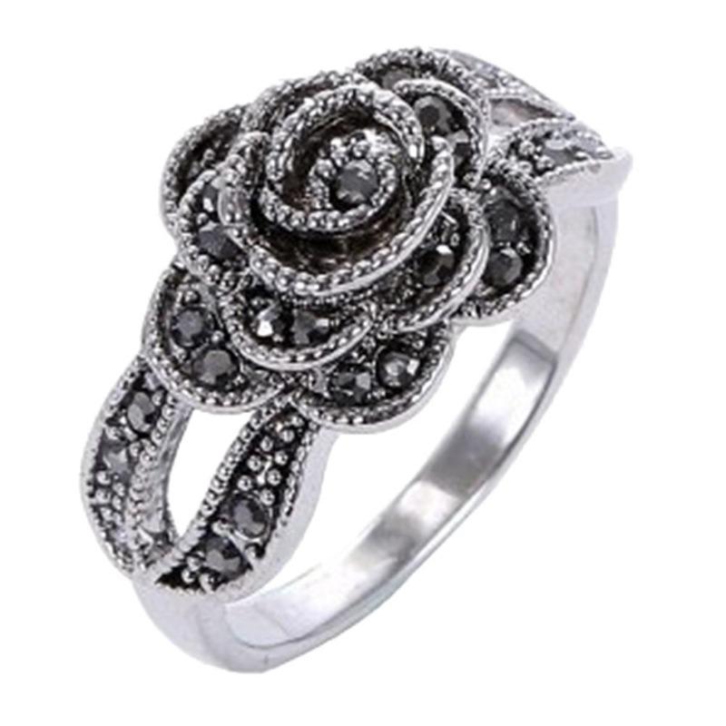 

Groovy Ring Engagement Wedding Lady Vintage Rose Flower Shiny Finger Rings Us 9
