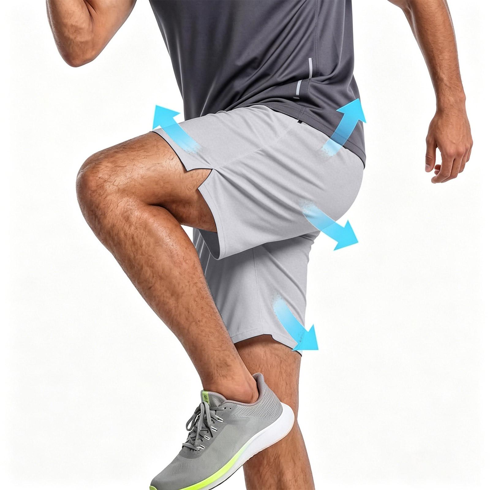 

Men s Casual Athletic Shorts Elastic Waistband Drawstring Five Inch Inseam Lightweight Breathable Fabric Side Pockets XXL