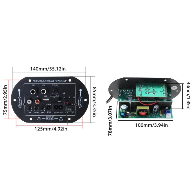 12V 24V 220V Kabelloser Verstärker Bluetooth-kompatibel UKW-Radio USB TF-Kartenplayer Home HIFI Stereo Leistungsverstärkerplatine