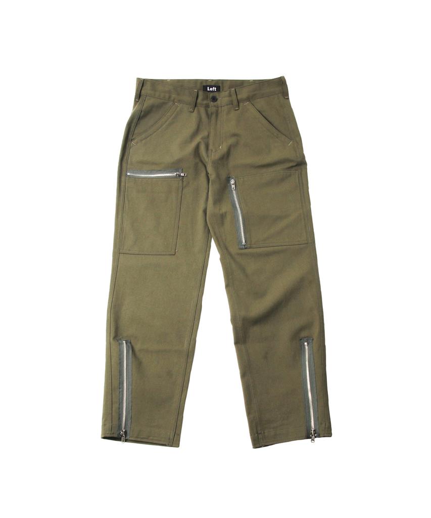 LEFTSEOUL Zipper Cargo Pants [Olive]
