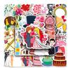50 Wedding Doodle Cartoon Fresh Ins Style Korean Guka Manual DIY Skateboard Suitcase Stickers Waterproof