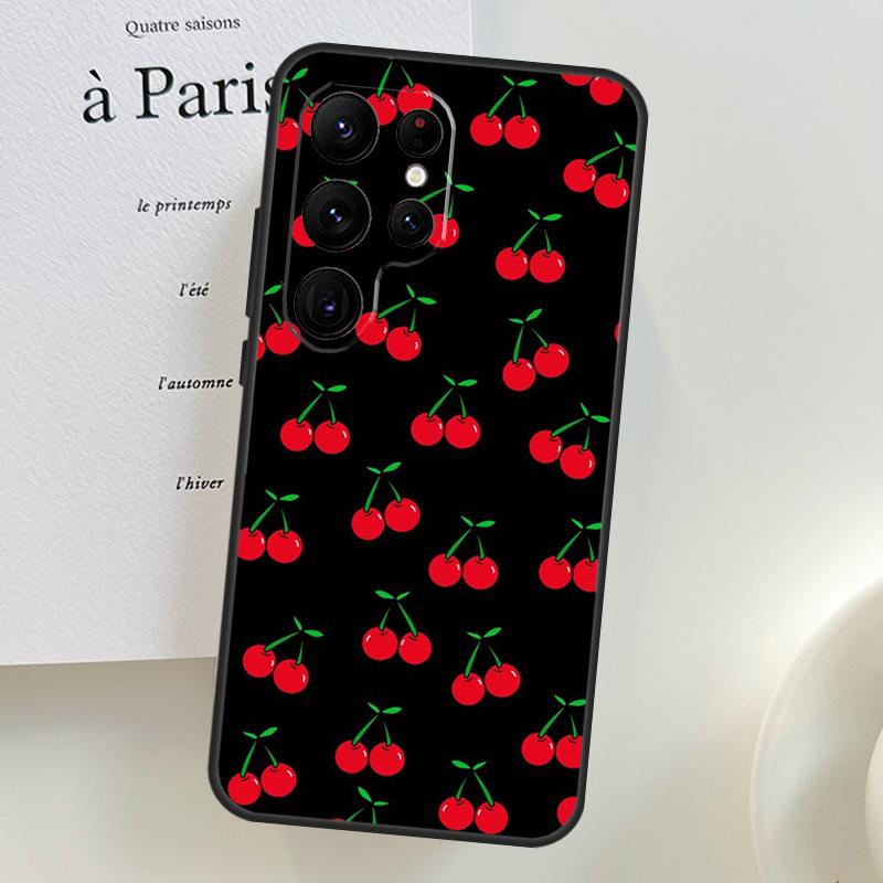 Food Fruit Red Cherry Case For Samsung Galaxy S26 Ultra S25 S23 S22 S21 S24 Ultra S10 S20 Plus S25 FE Phone Cover