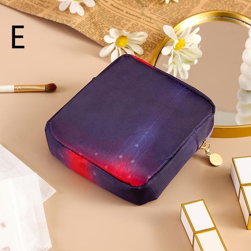 Borsa Porta Assorbenti con Gradiente, Pochette Mestruale Portatile, Organizer Impermeabile per Cosmetici per Tampax Assorbenti, Mini Custodia per Auricolari