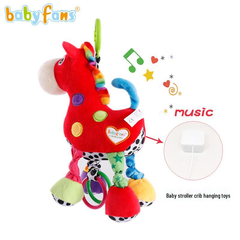 Baby Stroller & Crib Hanging Horse Toy with Pull Bell - Soothing Car Interior Ornament